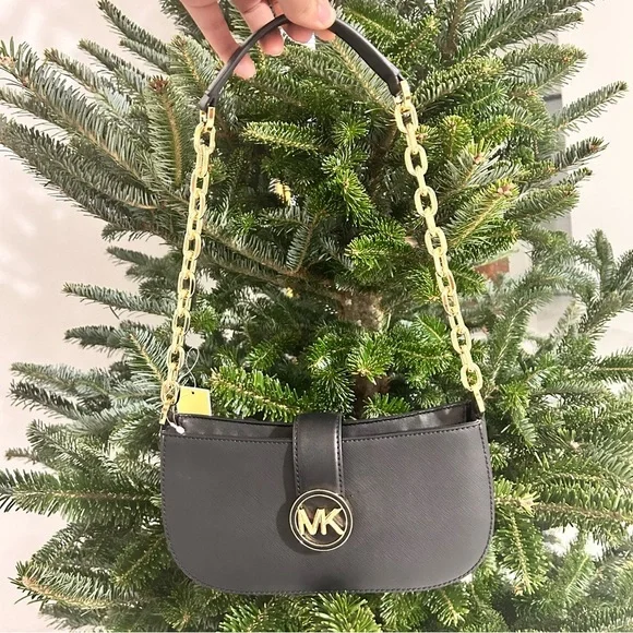 Michael Kors Black Gold Chain Shoulder Bag - Picture 6 of 7